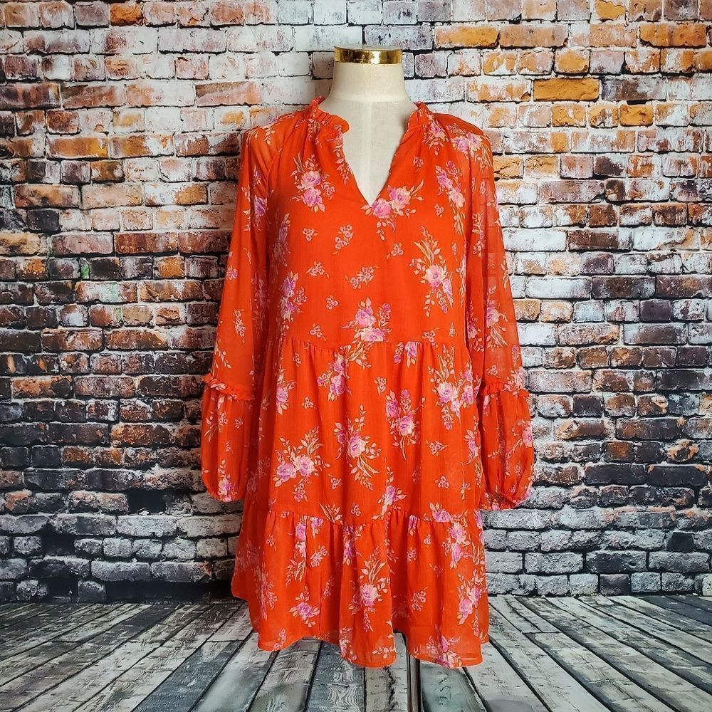 Vince Camuto BOHO Layered Sheer Dress